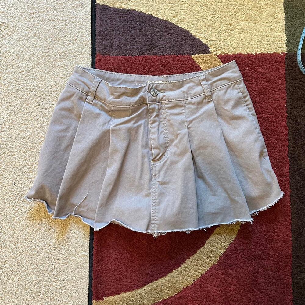 gray pleated mini skirt / skort rewash low waisted